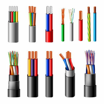 各种电线电缆光纤线铜线结构解剖图png图片免抠矢量素材